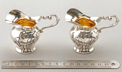 Art Nouveau Jugendstil Silver Milk Jugs (Pair) - Poppy, Lutz & Weiss, Miniature Silver